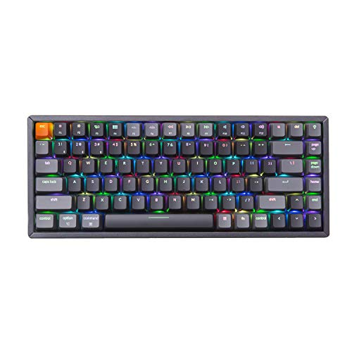 Keychron K2 Teclado mecánico inalámbrico Bluetooth/USB para juegos, compacto 84 teclas RGB LED retroiluminado N-Key Rollover marco de aluminio para Mac Windows, Gateron G Pro Brown Switch,( US-Layout) - Imagen 4