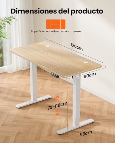 ErGear Escritorio Elevable Eléctrico, 120 x 60 cm - Imagen 7