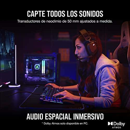 Corsair HS80 RGB WIRELESS Auriculares Inalámbricos - Miniatura 2