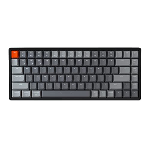 Keychron K2 Teclado mecánico inalámbrico Bluetooth/USB para juegos, compacto 84 teclas RGB LED retroiluminado N-Key Rollover marco de aluminio para Mac Windows, Gateron G Pro Brown Switch,( US-Layout)